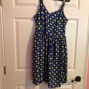 Signature by Robbie Bee Lined Sundress - Citron & Blue SIze 12- Machine Wash
